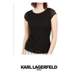 Karl Lagerfeld / M / Lace Cap Sleeve Tee